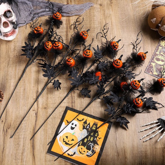 Halloween Kürbis Zweige Dekoration für Partys und gruselige Atmosphäre