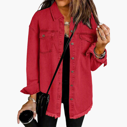 Damen Jeansjacke im entspannten Oversized-Look – Vielseitige Übergangsjacke für Alltag und Freizeit