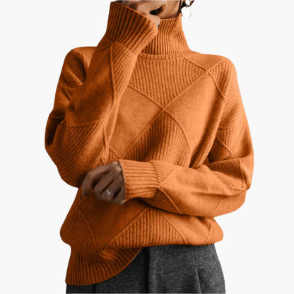 Damen Strickpullover mit Rautenmuster – Modischer Oversize-Pullover für Alltag und Büro