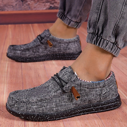 Herren Slip-On Loafer für Freizeit und Alltag – Komfortabler Canvas Slipper