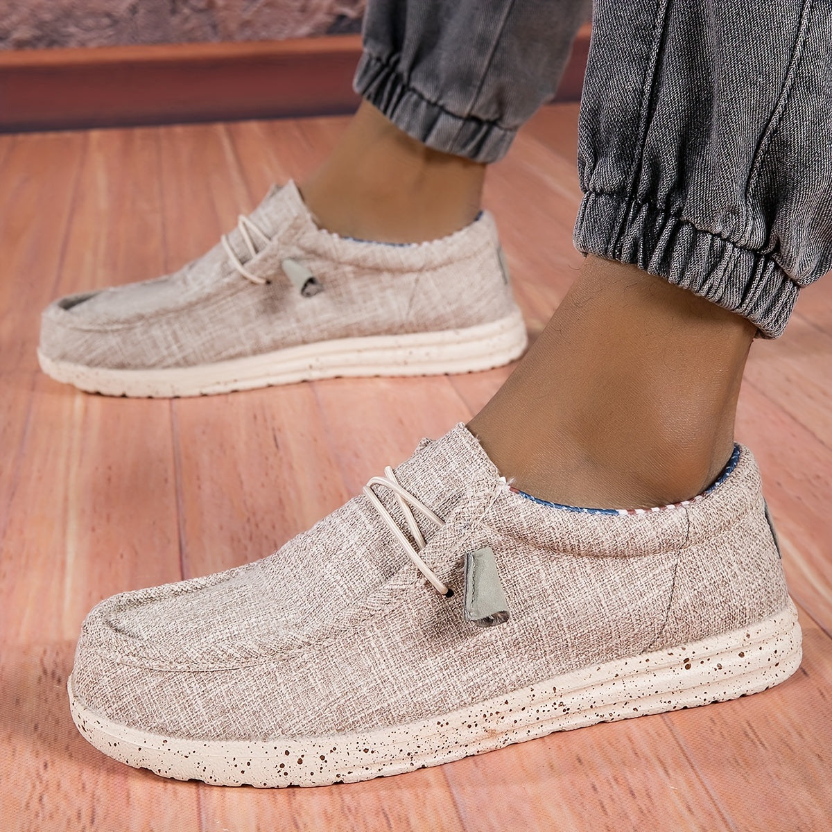 Herren Slip-On Loafer für Freizeit und Alltag – Komfortabler Canvas Slipper