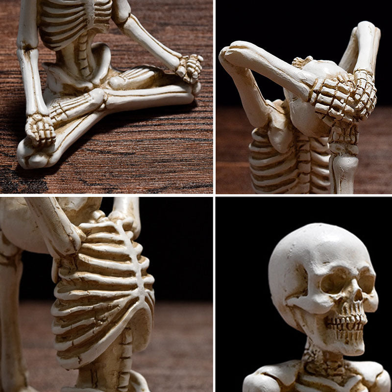 Halloween Dekofigur Skelett Yoga – Gruselige Tischdekoration für Halloween-Partys