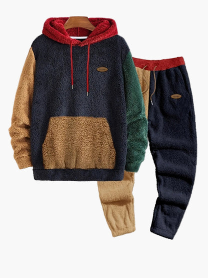 Herren Fleece Zwei­tei­li­ges Set Kapuzen­pullover & Jogginghose – Lässiger Winter Freizeitanzug