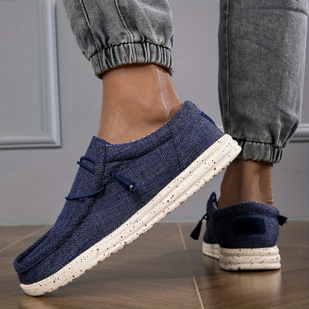 Herren Slip-On Loafer für Freizeit und Alltag – Komfortabler Canvas Slipper