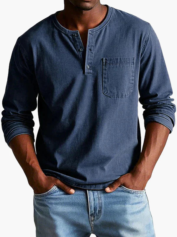 Herren Langarmshirt im Vintage-Stil – Klassisches Freizeithemd für Alltag und Büro