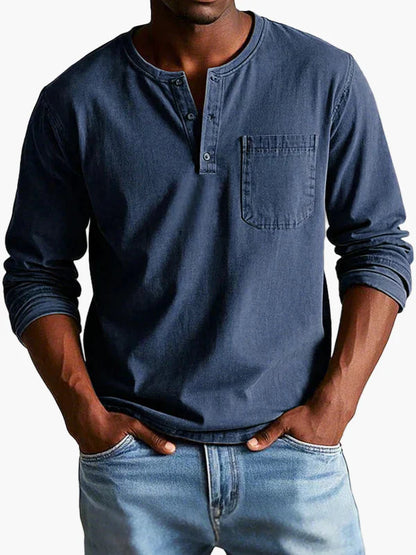Herren Langarmshirt im Vintage-Stil – Klassisches Freizeithemd für Alltag und Büro