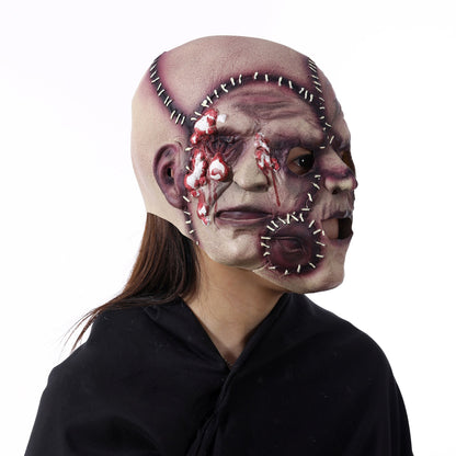 Halloween Drei-Seiten-Frankenstein Gesichtsmaske für Erwachsene – Gruselige Kostümmaske für Horror-Partys