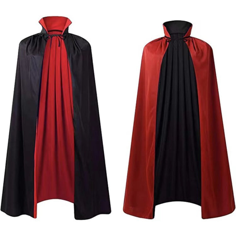 Halloween Umhang für Erwachsene – Reversibler Vampir & Hexen Mantel – Perfekt für Kostüm, Party & Gruselspaß