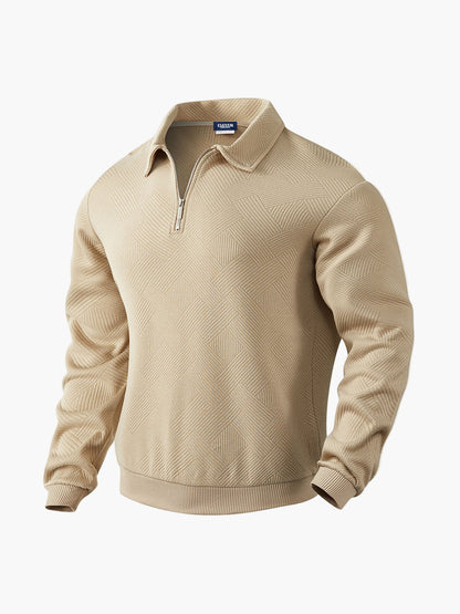 Herren Halbzip-Pullover mit dezentem Muster – Modern & Vielseitig für Alltag und Büro