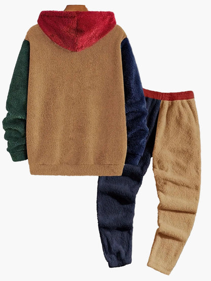 Herren Fleece Zwei­tei­li­ges Set Kapuzen­pullover & Jogginghose – Lässiger Winter Freizeitanzug