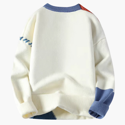 Herren Patchwork Strickpullover im modernen Design – Komfortabler Winterpullover für stilvolle Outfits
