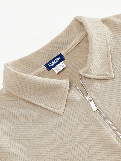 Herren Halbzip-Pullover mit dezentem Muster – Modern & Vielseitig für Alltag und Büro