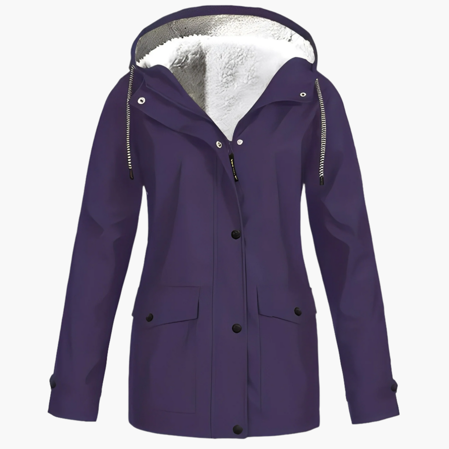 Damen Fleece Gefütterte Regenjacke für Winter Outdoor & Alltag, Winddicht Wasserdicht