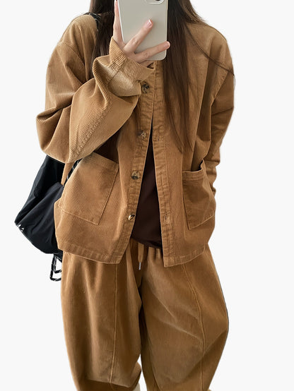 Damen Eleganter Freizeit-Anzug mit weiter Passform – Modernes Set für Herbst und Winter