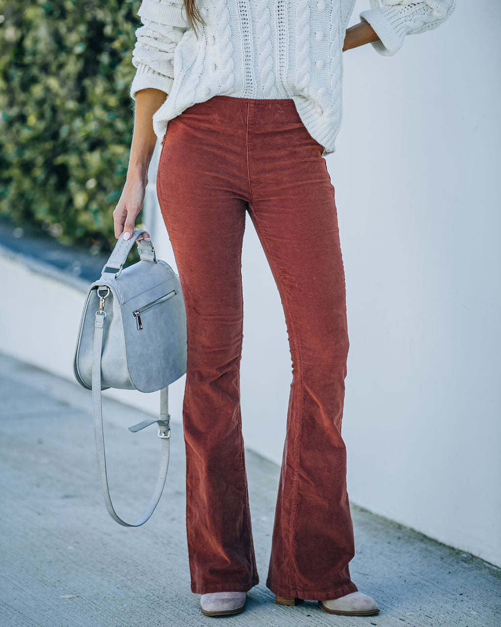 Megan – Hohe Taille Schlaghose in Unifarben