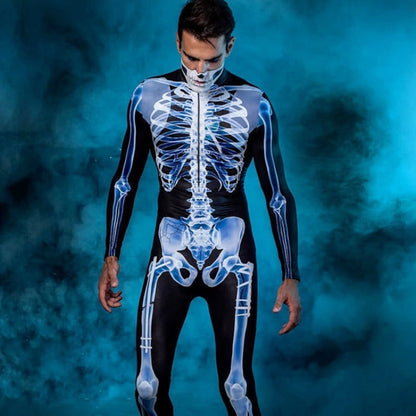 Halloween Ganzkörper Skelett Kostüm für Herren und Damen – Perfekt für Gruselpartys & Karneval