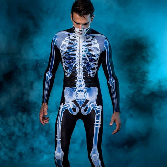 Halloween Ganzkörper Skelett Kostüm für Herren und Damen – Perfekt für Gruselpartys & Karneval