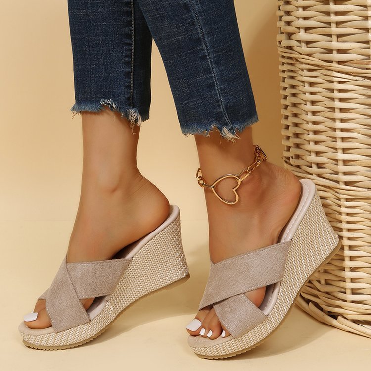 Patricia – Damen Plateau-Sandalen mit Hanfseil