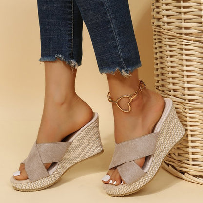 Patricia – Damen Plateau-Sandalen mit Hanfseil