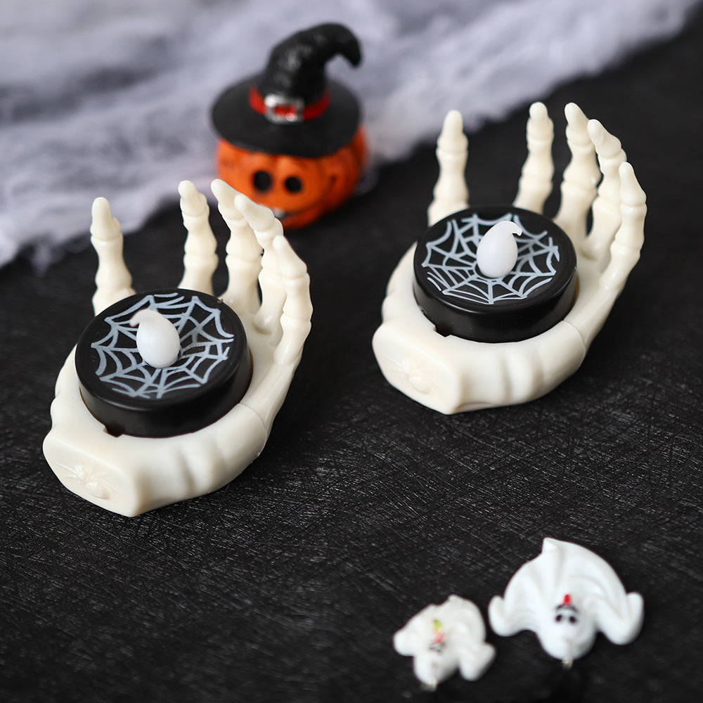 Halloween Deko LED Skelett-Hand Kerzenhalter – Spukhafte Partybeleuchtung