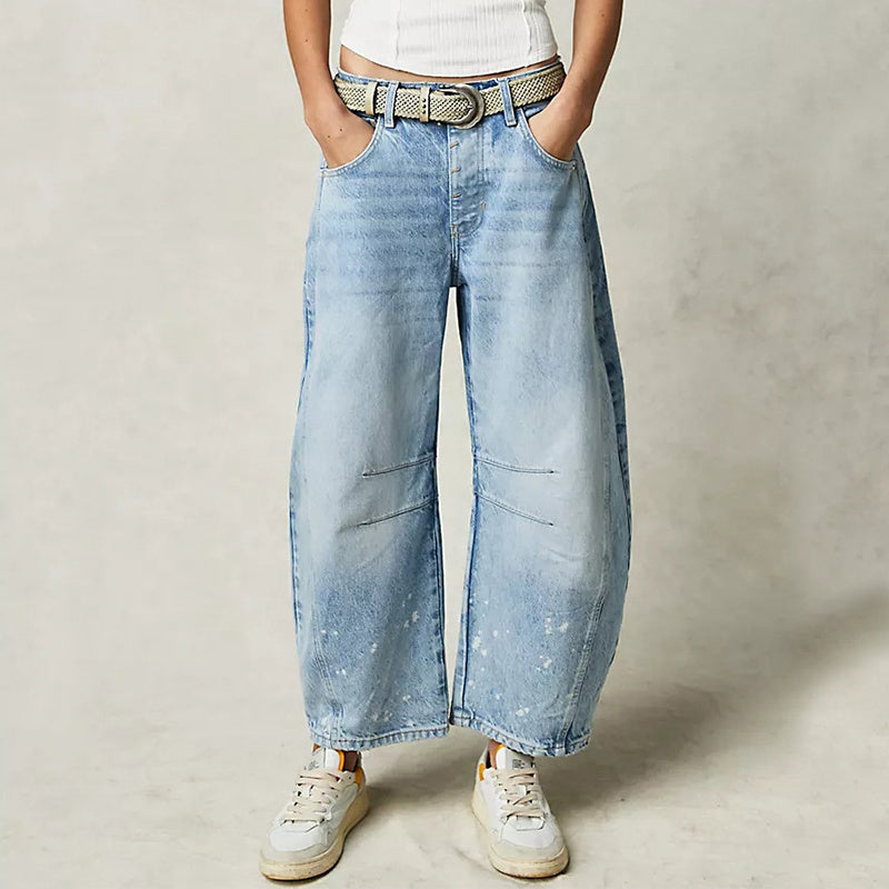 Damen Sommerhose – Weite High Waist Freizeithose mit geradem Bein für Büro oder Alltag