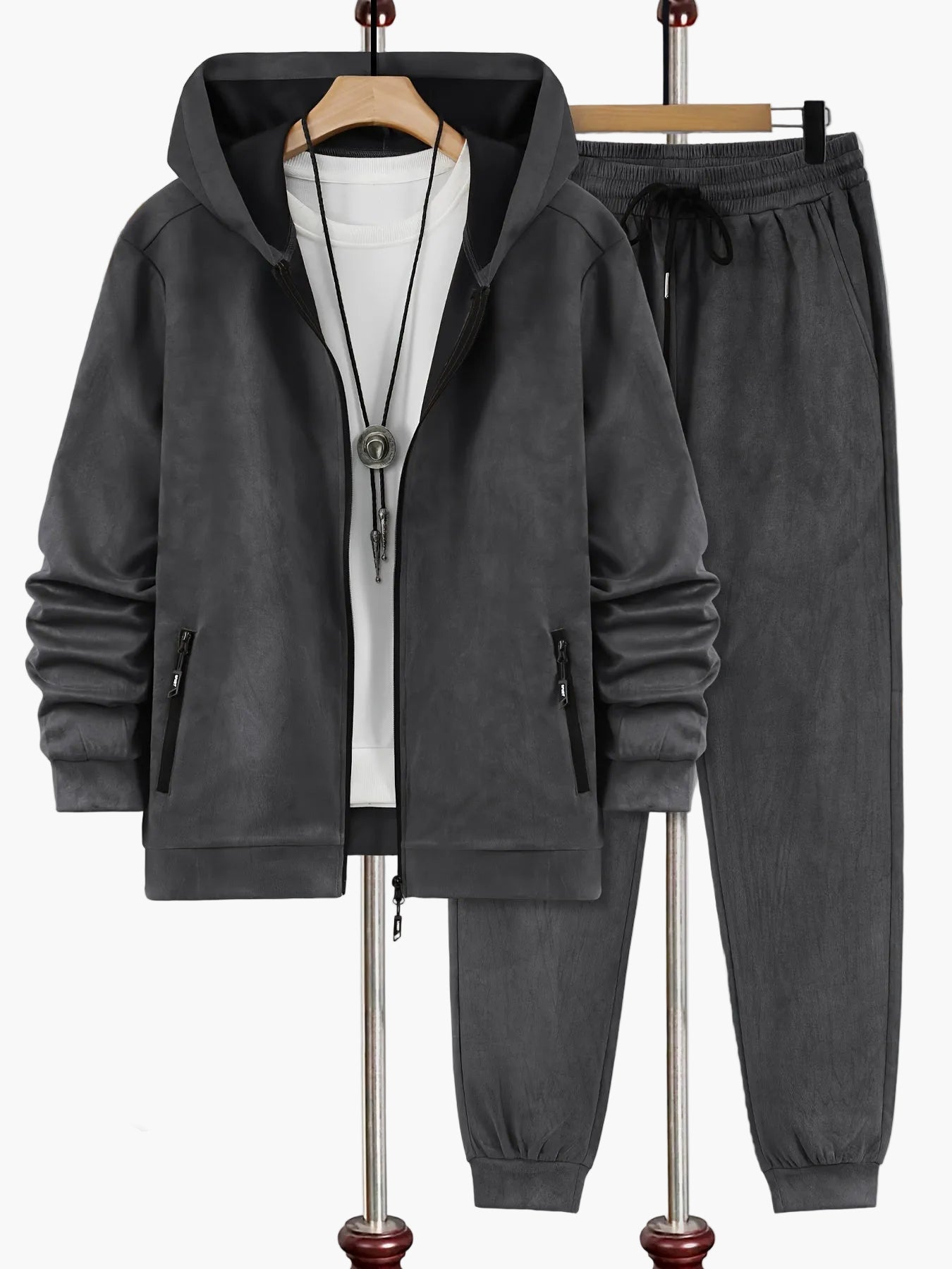 Herren Freizeit Trainingsanzug Set mit Kapuzenjacke und Jogginghose – Sportlicher Streetwear-Look für Alltag & Fitness