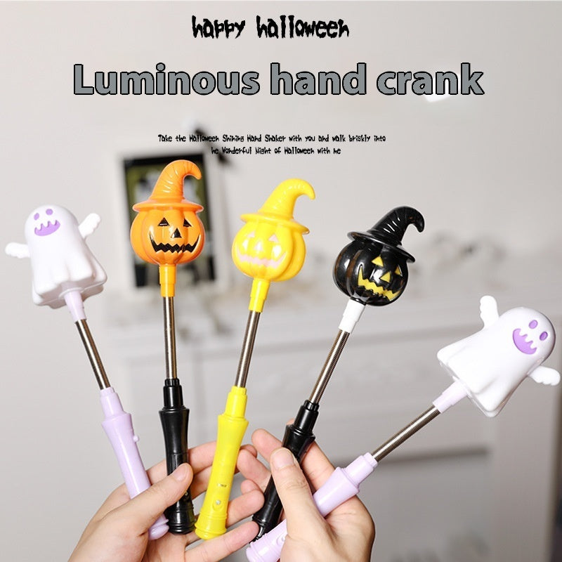 Halloween Leuchtender Handkurbel-Zauberstab für Kinder – Party- und Kostüm-Accessoire