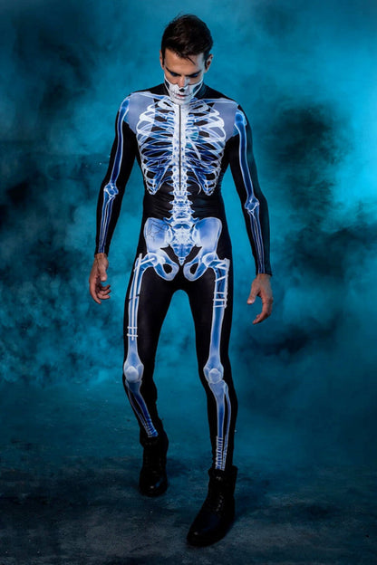 Halloween Ganzkörper Skelett Kostüm für Herren und Damen – Perfekt für Gruselpartys & Karneval