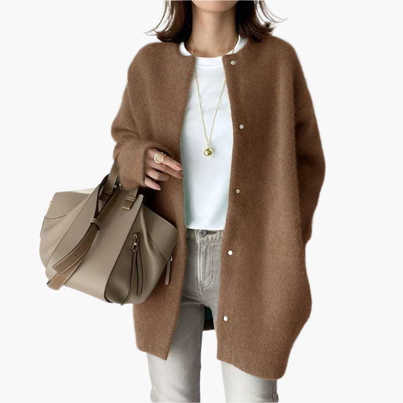 Damen Strickjacke im lässigen Oversize-Stil für Alltag und Büro