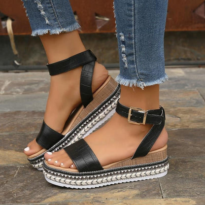 Emma – Plateau-Sandalen mit Seilsohle für Damen in Übergröße