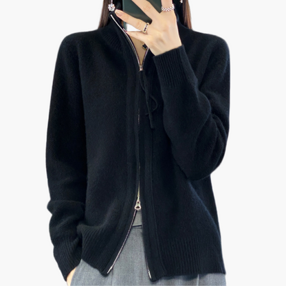 Damen Strickjacke mit Reißverschluss – Eleganter Cardigan für Alltag und Büro