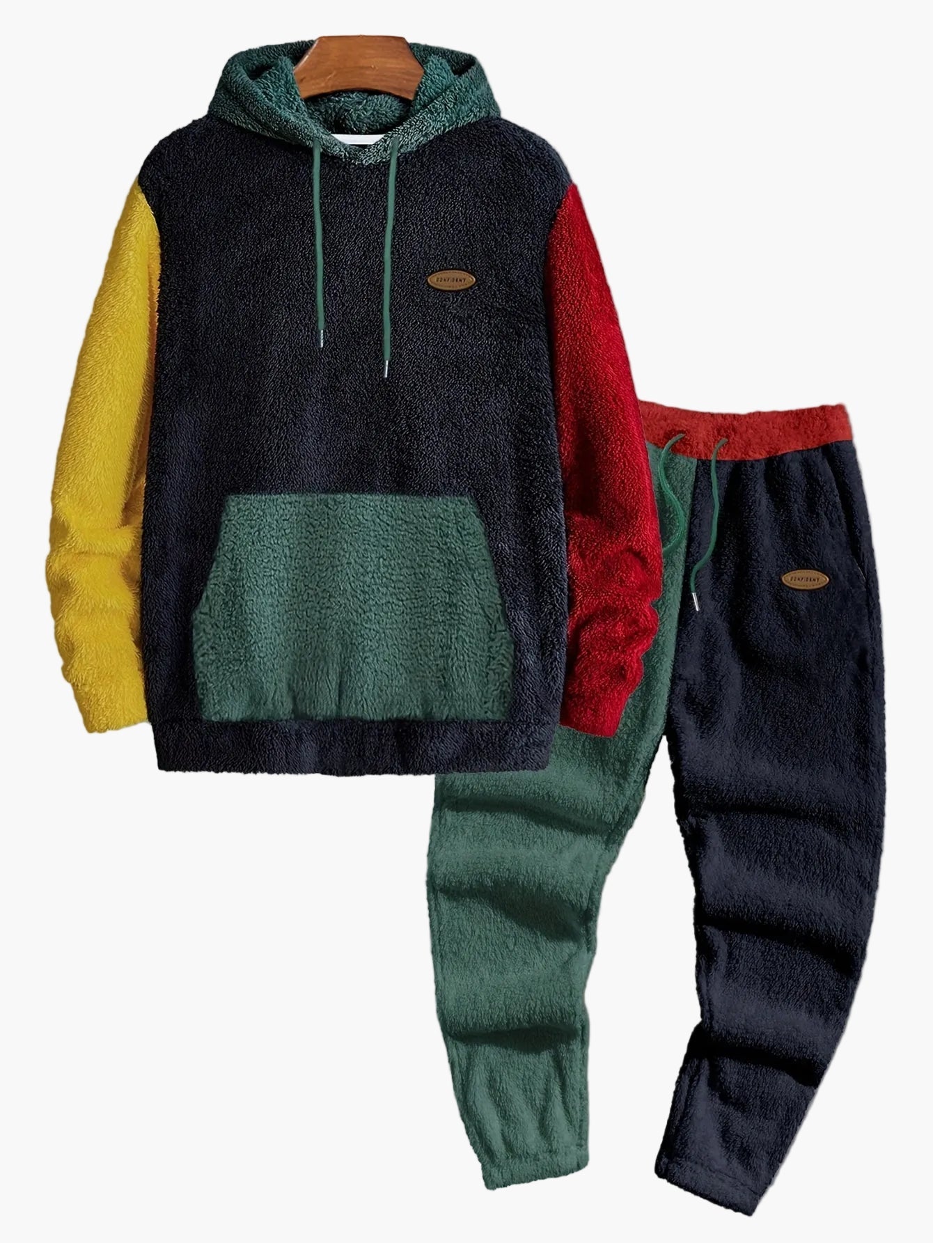 Herren Fleece Zwei­tei­li­ges Set Kapuzen­pullover & Jogginghose – Lässiger Winter Freizeitanzug