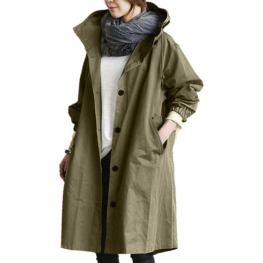 Damen Lange Regenjacke – Modischer Allwetter-Mantel für Alltag und Outdoor