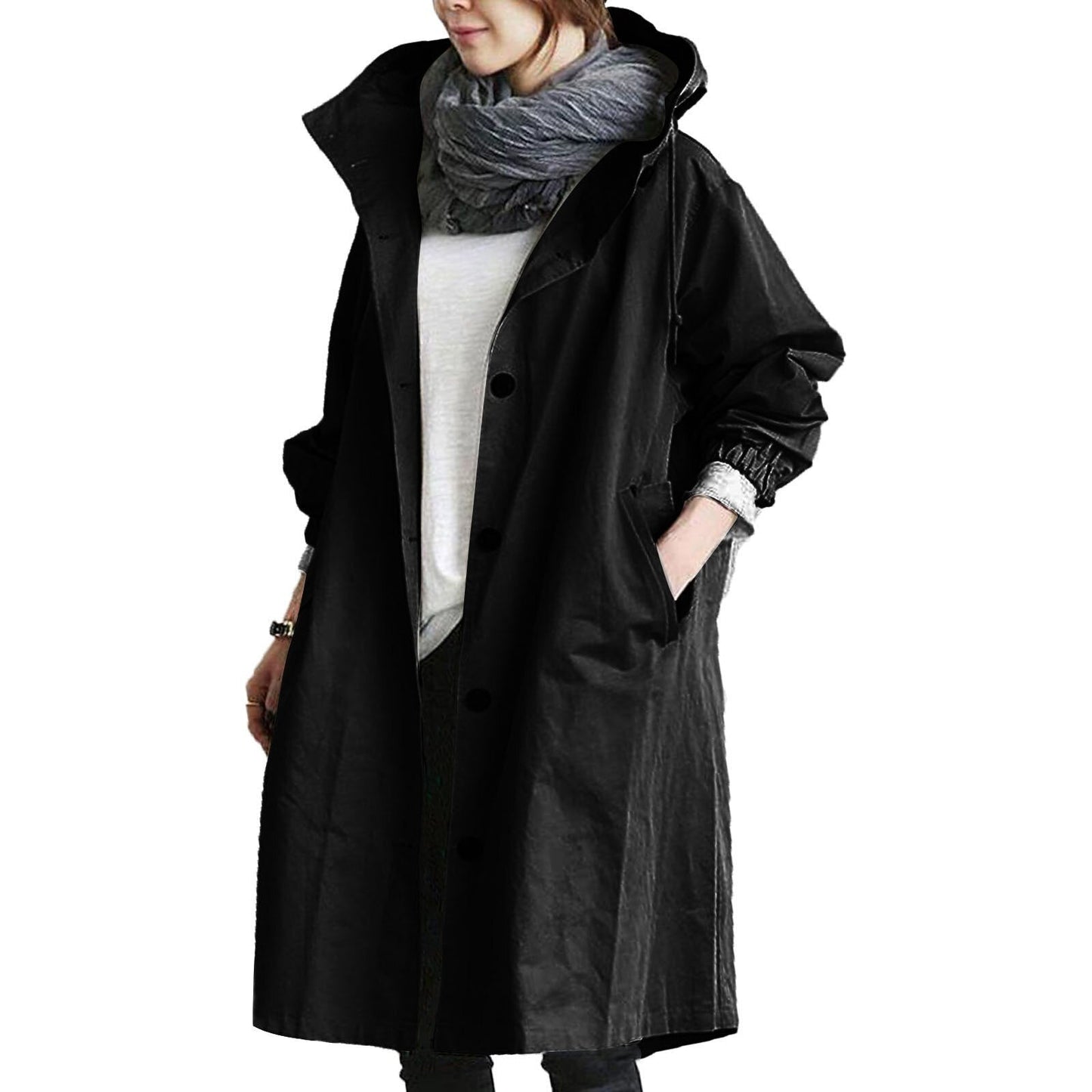 Damen Lange Regenjacke – Modischer Allwetter-Mantel für Alltag und Outdoor