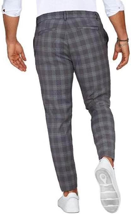 Herren Slim Fit Chinohose – Modernes Karomuster, Stilvolle Freizeithose