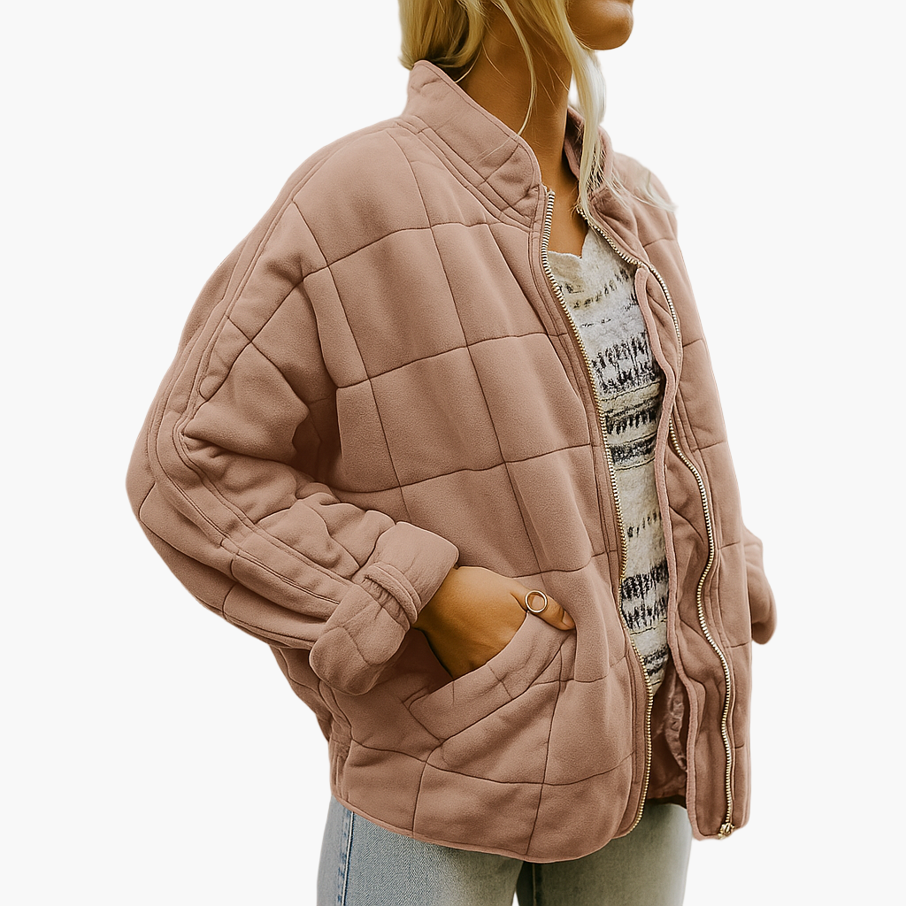 Damen Steppjacke im angesagten Oversize-Look für Herbst und Winter – Modische Freizeitjacke