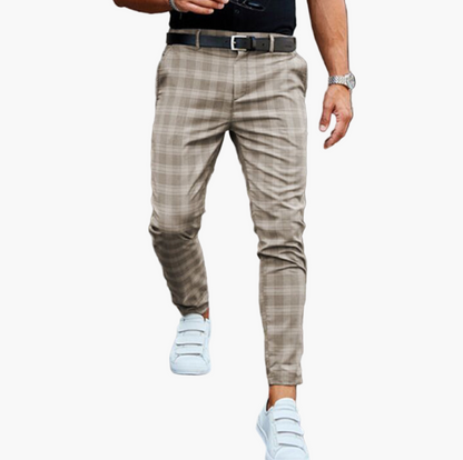 Herren Stretchige Karierte Chinohose – Modern & Vielseitig für Alltag und Business