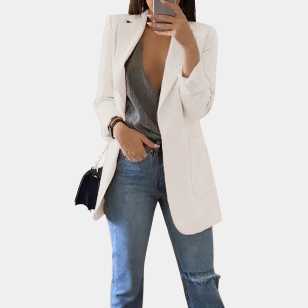 Damen Blazer Lang Elegant – Business & Casual Stil Blazer für Büro und Freizeit