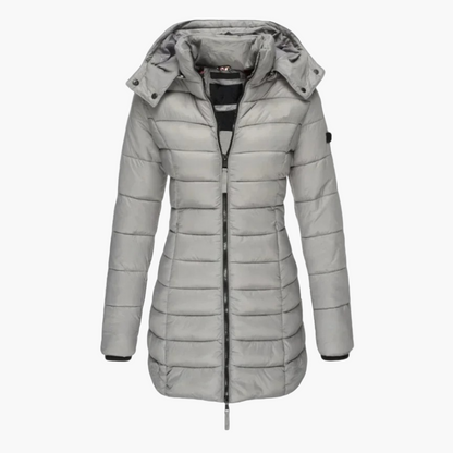 Damen Winter-Steppmantel mit Kapuze – Gefütterter eleganter Outdoor-Mantel für Herbst & Winter