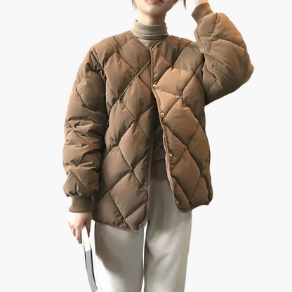 Damen Steppjacke im Oversize-Look – Modische Übergangsjacke für Alltag & Freizeit