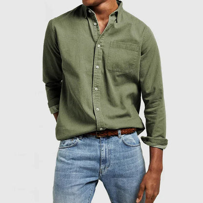 Herren Freizeithemd mit Button-Down-Kragen – Zeitloses, Elegantes Casual-Hemd für Alltag und Büro