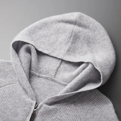 Herren Strick Hoodie Cardigan – Komfortabler Freizeit Reißverschluss Pullover