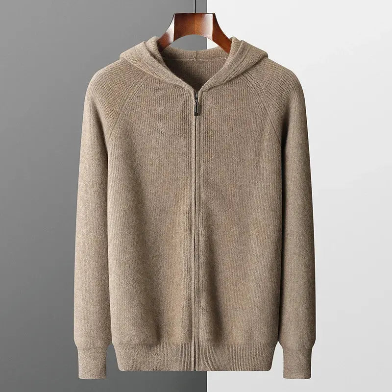 Herren Strick Hoodie Cardigan – Komfortabler Freizeit Reißverschluss Pullover