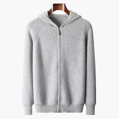 Herren Strick Hoodie Cardigan – Komfortabler Freizeit Reißverschluss Pullover