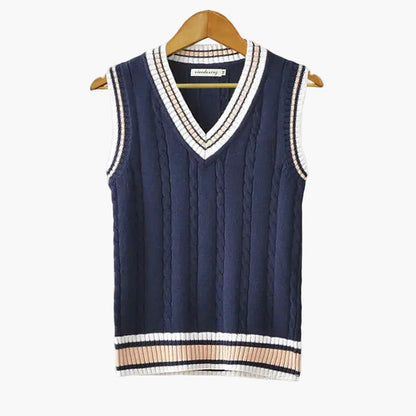 Herren Strick-Slipover im Preppy-Style – Ärmelloser Old Money Pullover für elegante Outfits