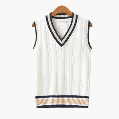 Herren Strick-Slipover im Preppy-Style – Ärmelloser Old Money Pullover für elegante Outfits