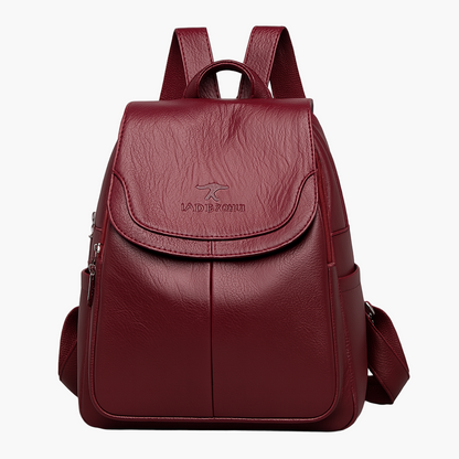 Damen Eleganter Anti-Diebstahl Leder Rucksack für Alltag, Reisen und Business