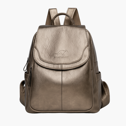 Damen Eleganter Anti-Diebstahl Leder Rucksack für Alltag, Reisen und Business