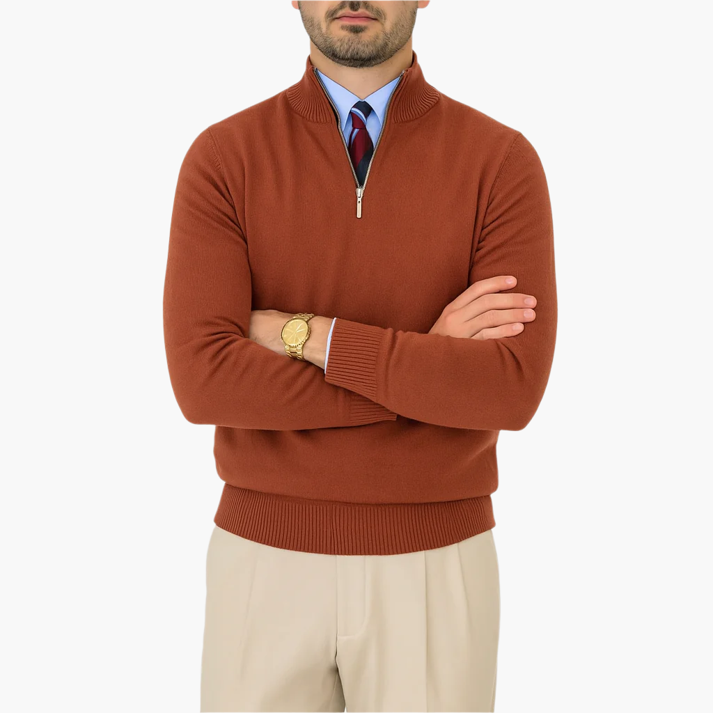 Herren Halb-Zip Pullover – Business & Freizeit, Moderner Stehkragen, Eleganter Style