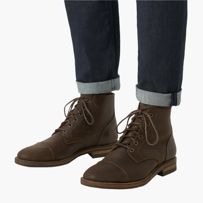 Herren Veganlederstiefel – Klassische Schnürboots für Alltag und Business